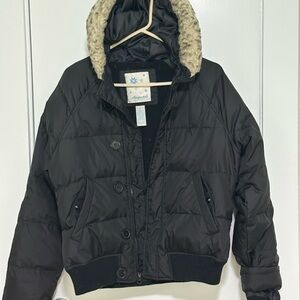 Aeropostale Black Puffer Jacket w/ Faux Fur Hood – Women’s Medium